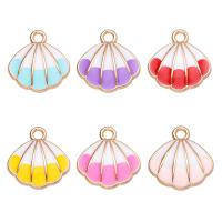 Tibetan Style Enamel Pendants, Shell, gold color plated, Unisex, more colors for choice, nickel, lead & cadmium free, 16x17mm, Approx 100PCs/Bag, Sold By Bag