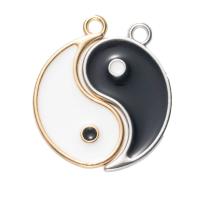 Tibetan Style Enamel Pendants, plated, ying yang & Unisex, more colors for choice, nickel, lead & cadmium free, 17x30mm, Approx 100PCs/Bag, Sold By Bag