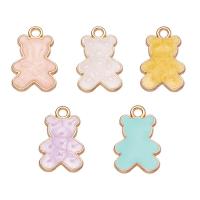 Tibetan Style Enamel Pendants, Bear, gold color plated, Unisex, more colors for choice, nickel, lead & cadmium free, 10x16mm, Approx 100PCs/Bag, Sold By Bag