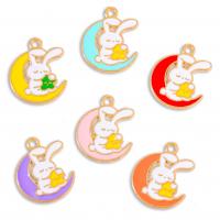 Zinc Alloy Enamel Pendants Rabbit gold color plated Unisex nickel lead & cadmium free Approx Sold By Bag