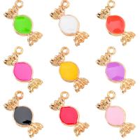 Tibetan Style Enamel Pendants, Candy, gold color plated, Unisex, more colors for choice, nickel, lead & cadmium free, 17x20mm, Approx 100PCs/Bag, Sold By Bag