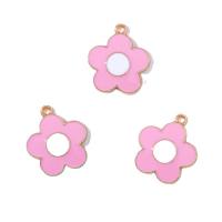 Zinc Alloy Enamel Pendants Flower gold color plated Unisex nickel lead & cadmium free Approx Sold By Bag