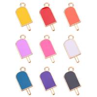 Tibetan Style Enamel Pendants, Ice Cream, gold color plated, Unisex, more colors for choice, nickel, lead & cadmium free, 15x25mm, Approx 100PCs/Bag, Sold By Bag