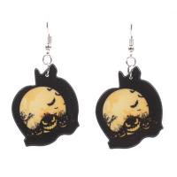 Acrylic Jewelry Earring, with Iron, Halloween Design & different styles for choice & for woman, 33x60mm, Sold By Pair
