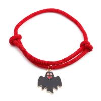 Polyester Cord Bracelet with Zinc Alloy gold color plated Halloween Design & Unisex & adjustable & enamel nickel lead & cadmium free Length 14-26 cm Sold By PC