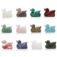 Gemstone Decoration, Swan, Carved, random style, mixed colors, 16x26x35mm, 12PCs/Box, Sold By Box