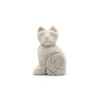 Gemstone Decoration, Cat, Carved, random style, mixed colors, 32x49mm, 12PCs/Box, Sold By Box