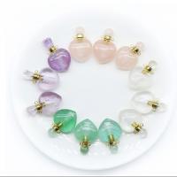 Gemstone Pendants Jewelry, Clear Quartz, with Green Fluorite & Amethyst & Rose Quartz & Brass, Perfume Bottle, gold color plated, fashion jewelry & different styles for choice, more colors for choice, 33x22mm, Sold By PC