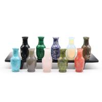 Fashion Decoration, Gemstone, Vase, Carved, 12 pieces & random style, mixed colors, 22x50mm, 12PCs/Box, Sold By Box
