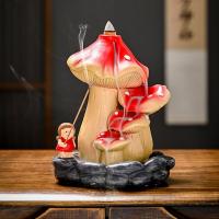 Backflow Incense Burner, Resin, mushroom, handmade, for home and office & durable & multifunctional & different styles for choice, more colors for choice, 145x125x180mm, Sold By PC