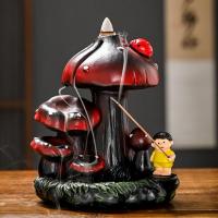 Backflow Incense Burner Resin mushroom handmade for home and office & durable & multifunctional Sold By PC