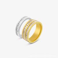 Titantium Steel δάχτυλο του δακτυλίου, Titanium Steel, Λουκουμάς, κοσμήματα μόδας & για άνδρες και γυναίκες & διαφορετικό μέγεθος για την επιλογή & με στρας, περισσότερα χρώματα για την επιλογή, Μέγεθος:6-11, Sold Με PC