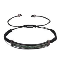 Nylon Cord Bracelets, with Brass, plated, fashion jewelry & Unisex & adjustable & micro pave cubic zirconia, more colors for choice, Length:16-28 cm, Sold By PC