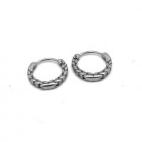 Stainless Steel Huggie Hoop Earring, 316 Stainless Steel, Donut, polished, fashion jewelry & Unisex & blacken, original color, 15x2.50x3mm, Sold By Pair