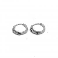 Stainless Steel Huggie Hoop Earring, 316 Stainless Steel, Hand, polished, fashion jewelry & Unisex & blacken, original color, 15x4x2mm, Sold By Pair