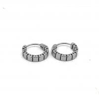 Stainless Steel Huggie Hoop Earring, 316 Stainless Steel, Donut, polished, fashion jewelry & Unisex & blacken, original color, 15x4x2.50mm, Sold By Pair