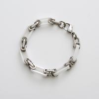 Titanium Steel Bracelet & Bangle with Porcelain Vacuum Ion Plating patchwork & fashion jewelry Length 21 cm Sold By PC
