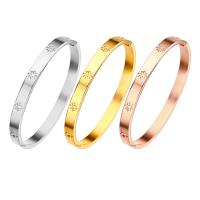 Acier titane bracelet ordinaire, beignet, bijoux de mode & unisexe & pavé de micro zircon, plus de couleurs à choisir, 6mm, Diamètre intérieur:Environ 58mm, Vendu par PC