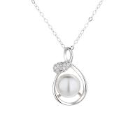 Кубический циркон микро проложить стерлингового серебра ожерелье, 925 пробы, плакирован серебром, инкрустированное микро кубического циркония & Женский, серебряный, 450mm, продается PC