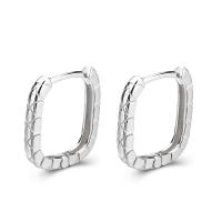 925 Sterling Silver Hoop Earrings plated fashion jewelry & for woman 14mm Sold By PC