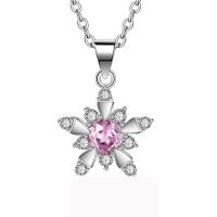Cubic Zircon Micro Pave 925 Sterling Silver Necklace silver color plated micro pave cubic zirconia & for woman silver color 450mm Sold By PC