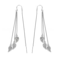 925 Sterling Silver Drop &  Dangle Earrings Leaf plated fashion jewelry & for woman 140mm Sold By PC