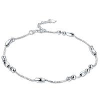 Fashion Sterling Silver Anklet 925 Sterling Silver silver color plated fashion jewelry & for woman silver color 260mm Sold By PC