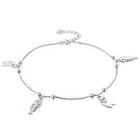 Fashion Sterling Silver Anklet, 925 Sterling Silver, Fish Bone, silver color plated, fashion jewelry & for woman, silver color, 240mm, Sold By PC