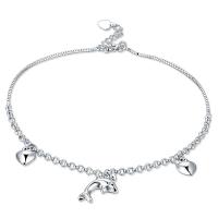 Fashion Sterling Silver Anklet, 925 Sterling Silver, silver color plated, fashion jewelry & for woman, silver color, 260mm, Sold By PC