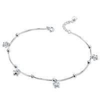 Fashion Sterling Silver Anklet, 925 Sterling Silver, silver color plated, fashion jewelry & for woman, silver color, 260mm, Sold By PC