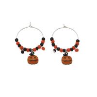 Resin Earring with Seedbead & Zinc Alloy plated Halloween Jewelry Gift & for woman & hollow Sold By Pair