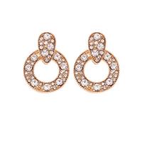 Zinc Alloy Drop Earrings with Plastic Pearl gold color plated for woman & with rhinestone & hollow Sold By Pair