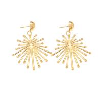Iron Earring with Zinc Alloy Geometrical Pattern gold color plated fashion jewelry & for woman Sold By Pair