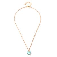 Zinc Alloy Jewelry Necklace with Acrylic with 2.95inch extender chain Butterfly gold color plated fashion jewelry & for woman Length Approx 15.5 Inch Sold By PC