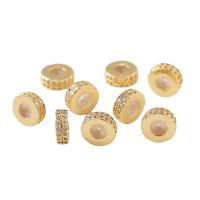 Brass Positioning Bead with Silicone 18K gold plated micro pave cubic zirconia nickel lead & cadmium free 9mm Sold By PC