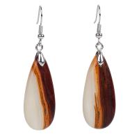 Natural Gemstone Earrings Zinc Alloy with Koreite fashion jewelry & for woman Sold By Pair