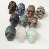Natursten Dekoration, Skull, Carved, forskellige materialer til valg & forskellig størrelse for valg, flere farver til valg, Solgt af PC