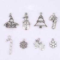 Tibetan Style Christmas Pendants, antique silver color plated, Christmas Design & DIY & different styles for choice, more colors for choice, Sold By Bag