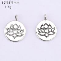 Zinc Alloy Pendants Flat Round antique silver color plated DIY Sold By Bag