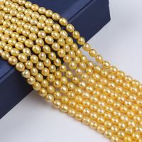 Cultured Rice Freshwater Pearl Beads DIY golden 7-8mm Sold Per Approx 38 cm Strand