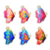Tibetan Style Enamel Pendants, Butterfly, gold color plated, Unisex, more colors for choice, nickel, lead & cadmium free, 16x24mm, Approx 100PCs/Bag, Sold By Bag