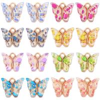 Acrylic Pendants Zinc Alloy with Acrylic Butterfly gold color plated Unisex nickel lead & cadmium free Approx Sold By Bag