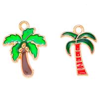 Tibetan Style Enamel Pendants, Palm Tree, gold color plated, Unisex & different size for choice, more colors for choice, nickel, lead & cadmium free, Approx 100PCs/Bag, Sold By Bag