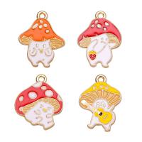 Zinc Alloy Enamel Pendants mushroom gold color plated Unisex nickel lead & cadmium free Approx Sold By Bag