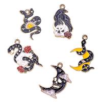 Tibetan Style Enamel Pendants, gold color plated, Unisex & different styles for choice, more colors for choice, nickel, lead & cadmium free, Approx 100PCs/Bag, Sold By Bag