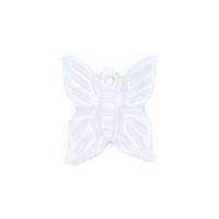 Pendentifs coquillage, coquille, papillon, gravé, unisexe, blanc, 9x10mm, Vendu par PC