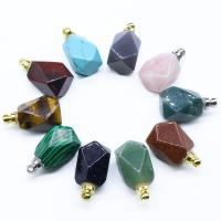 Gemstone Perfume Bottle Pendant, with Brass, plated, DIY & different materials for choice & faceted, more colors for choice, 23x30mm, Sold By PC