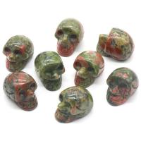 Fashion Decoration, Gemstone, Skull, Carved, Halloween Design & different materials for choice, more colors for choice, 20x23x18mm, Sold By PC
