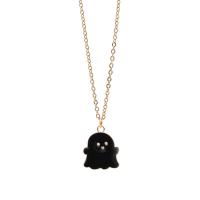 Zinc Alloy Necklace Ghost gold color plated Halloween Design & for woman & enamel nickel lead & cadmium free Length 15.75 Inch Sold By PC