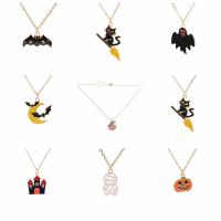 Zinklegierung Halskette, goldfarben plattiert, Design für Halloween & verschiedene Stile für Wahl & für Frau & Emaille, keine, frei von Nickel, Blei & Kadmium, Länge:15.75 ZollInch, verkauft von PC